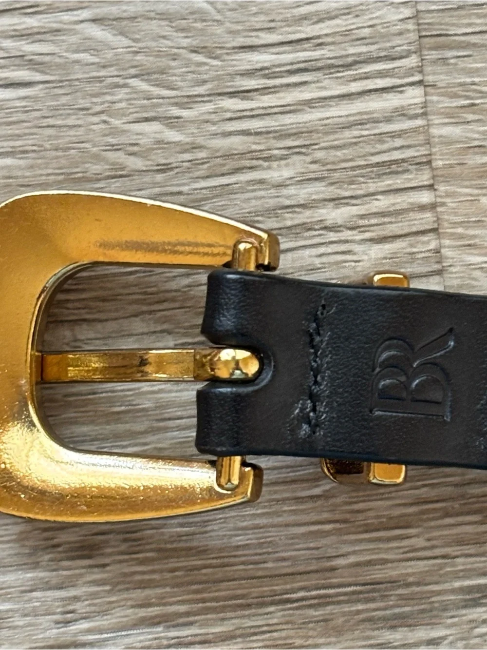Banana Republic Andi Chain Waist Belt Black Leather Gold Hardware Women’s Medium